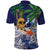 Tropical Christmas Polynesian Polo Shirt Funny Surfing Pineapple Blue