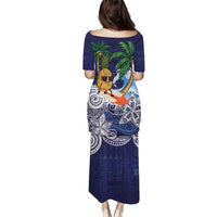 Tropical Christmas Polynesian Puletasi Funny Surfing Pineapple Blue LT7 - Polynesian Pride