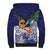 Tropical Christmas Polynesian Sherpa Hoodie Funny Surfing Pineapple Blue