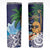 Tropical Christmas Polynesian Skinny Tumbler Funny Surfing Pineapple Blue