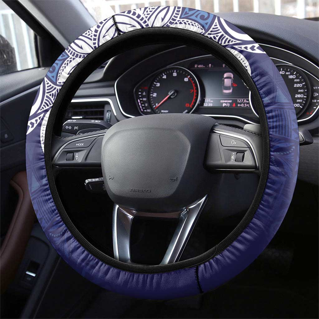 Tropical Christmas Polynesian Steering Wheel Cover Funny Surfing Pineapple Blue LT7 - Polynesian Pride