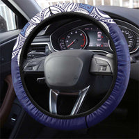 Tropical Christmas Polynesian Steering Wheel Cover Funny Surfing Pineapple Blue LT7 - Polynesian Pride