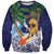 Tropical Christmas Polynesian Sweatshirt Funny Surfing Pineapple Blue