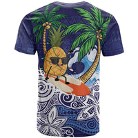 Tropical Christmas Polynesian T Shirt Funny Surfing Pineapple Blue LT7 - Polynesian Pride