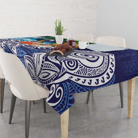 Tropical Christmas Polynesian Tablecloth Funny Surfing Pineapple Blue LT7 - Polynesian Pride