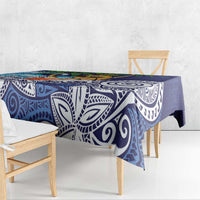 Tropical Christmas Polynesian Tablecloth Funny Surfing Pineapple Blue LT7 - Polynesian Pride