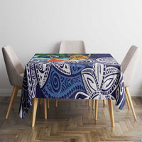Tropical Christmas Polynesian Tablecloth Funny Surfing Pineapple Blue LT7 - Polynesian Pride