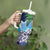 Tropical Christmas Polynesian Tumbler With Handle Funny Surfing Pineapple Blue