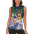 Tropical Christmas Polynesian Women Sleeveless Polo Shirt Funny Surfing Pineapple Blue