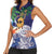 Tropical Christmas Polynesian Women Sleeveless Polo Shirt Funny Surfing Pineapple Blue