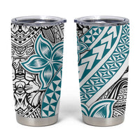 Turquoise Traditional Polynesian Tribal Tattoo Retro Tumbler Cup LT9 Teal - Polynesian Pride