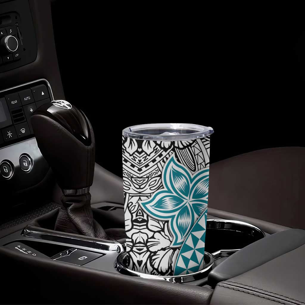 Turquoise Traditional Polynesian Tribal Tattoo Retro Tumbler Cup LT9 - Polynesian Pride