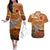 Cook Islands ANZAC Day Personalised Couples Matching Off The Shoulder Long Sleeve Dress and Hawaiian Shirt with Poppy Field LT9 Art - Polynesian Pride