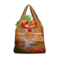 Cook Islands ANZAC Day Personalised Grocery Bag with Poppy Field LT9 1-pack One Size Art - Polynesian Pride