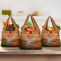 Cook Islands ANZAC Day Personalised Grocery Bag with Poppy Field LT9 3-pack One Size Art - Polynesian Pride