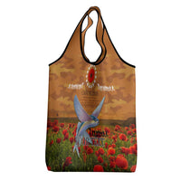 Cook Islands ANZAC Day Personalised Grocery Bag with Poppy Field LT9 - Polynesian Pride