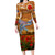 Cook Islands ANZAC Day Personalised Long Sleeve Bodycon Dress with Poppy Field LT9 Long Dress Art - Polynesian Pride