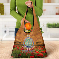 Niue ANZAC Day Personalised Grocery Bag with Poppy Field LT9 - Polynesian Pride