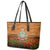 Niue ANZAC Day Personalised Leather Tote Bag with Poppy Field LT9 - Polynesian Pride