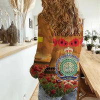 Niue ANZAC Day Personalised Women Casual Shirt with Poppy Field LT9 - Polynesian Pride