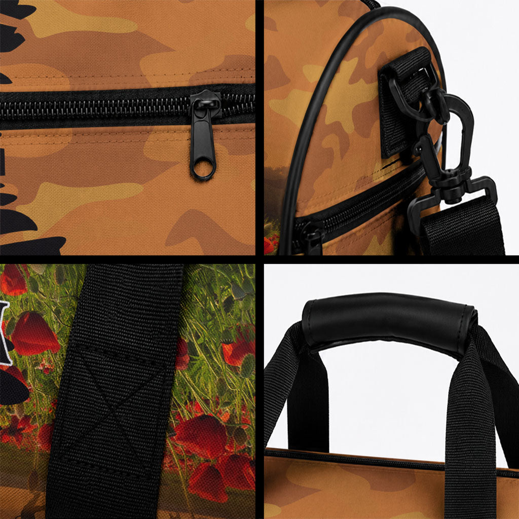 Norfolk Island ANZAC Day Personalised Duffle Bag with Poppy Field LT9 - Polynesian Pride