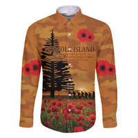 Norfolk Island ANZAC Day Personalised Family Matching Long Sleeve Bodycon Dress and Hawaiian Shirt with Poppy Field LT9 Dad's Shirt - Long Sleeve Art - Polynesian Pride