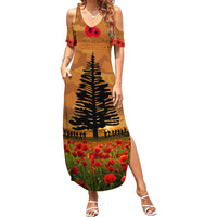 Norfolk Island ANZAC Day Personalised Family Matching Summer Maxi Dress and Hawaiian Shirt with Poppy Field LT9 Mom's Dress Art - Polynesian Pride