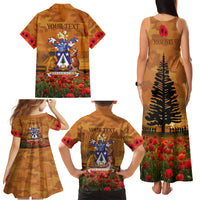 Norfolk Island ANZAC Day Personalised Family Matching Tank Maxi Dress and Hawaiian Shirt with Poppy Field LT9 - Polynesian Pride