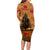 Norfolk Island ANZAC Day Personalised Long Sleeve Bodycon Dress with Poppy Field LT9 - Polynesian Pride