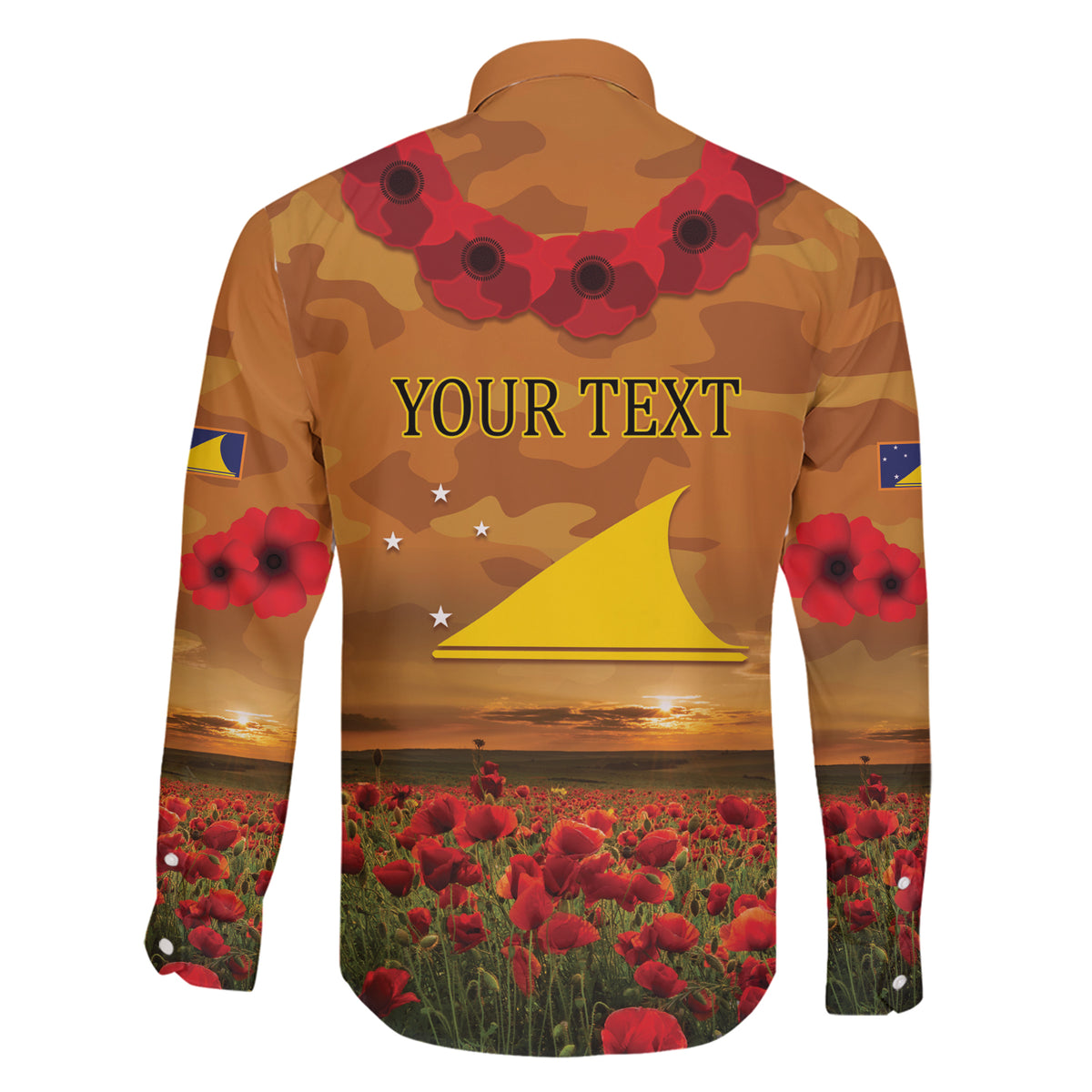 Tokelau ANZAC Day Personalised Family Matching Short Sleeve Bodycon Dress and Hawaiian Shirt with Poppy Field LT9 - Polynesian Pride
