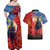 Tonga ANZAC Day Personalised Couples Matching Off Shoulder Maxi Dress and Hawaiian Shirt Soldier Te Tau Manatui Kinautolu with Poppy Field LT9 - Polynesian Pride