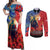 Tonga ANZAC Day Personalised Couples Matching Off Shoulder Maxi Dress and Long Sleeve Button Shirt Soldier Te Tau Manatui Kinautolu with Poppy Field LT9 Art - Polynesian Pride