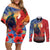 Tonga ANZAC Day Personalised Couples Matching Off Shoulder Short Dress and Long Sleeve Button Shirt Soldier Te Tau Manatui Kinautolu with Poppy Field LT9 Art - Polynesian Pride