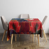 Tonga ANZAC Day Personalised Tablecloth Soldier Te Tau Manatui Kinautolu with Poppy Field LT9 - Polynesian Pride