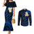 Hawaii Couples Mermaid Dress and Long Sleeve Button Shirts Niihau Islands Polynesian Sunset Plumeria Blue Vibe LT9 Blue - Polynesian Pride