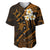 Hawaii Baseball Jersey Niihau Islands Polynesian Sunset Plumeria Gold Vibe LT9 Gold - Polynesian Pride