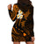 Hawaii Hoodie Dress Niihau Islands Polynesian Sunset Plumeria Gold Vibe LT9 - Polynesian Pride