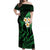 Hawaii Off Shoulder Maxi Dress Niihau Islands Polynesian Sunset Plumeria Green Vibe LT9 Women Green - Polynesian Pride