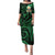 Hawaii Puletasi Niihau Islands Polynesian Sunset Plumeria Green Vibe LT9 Long Dress Green - Polynesian Pride