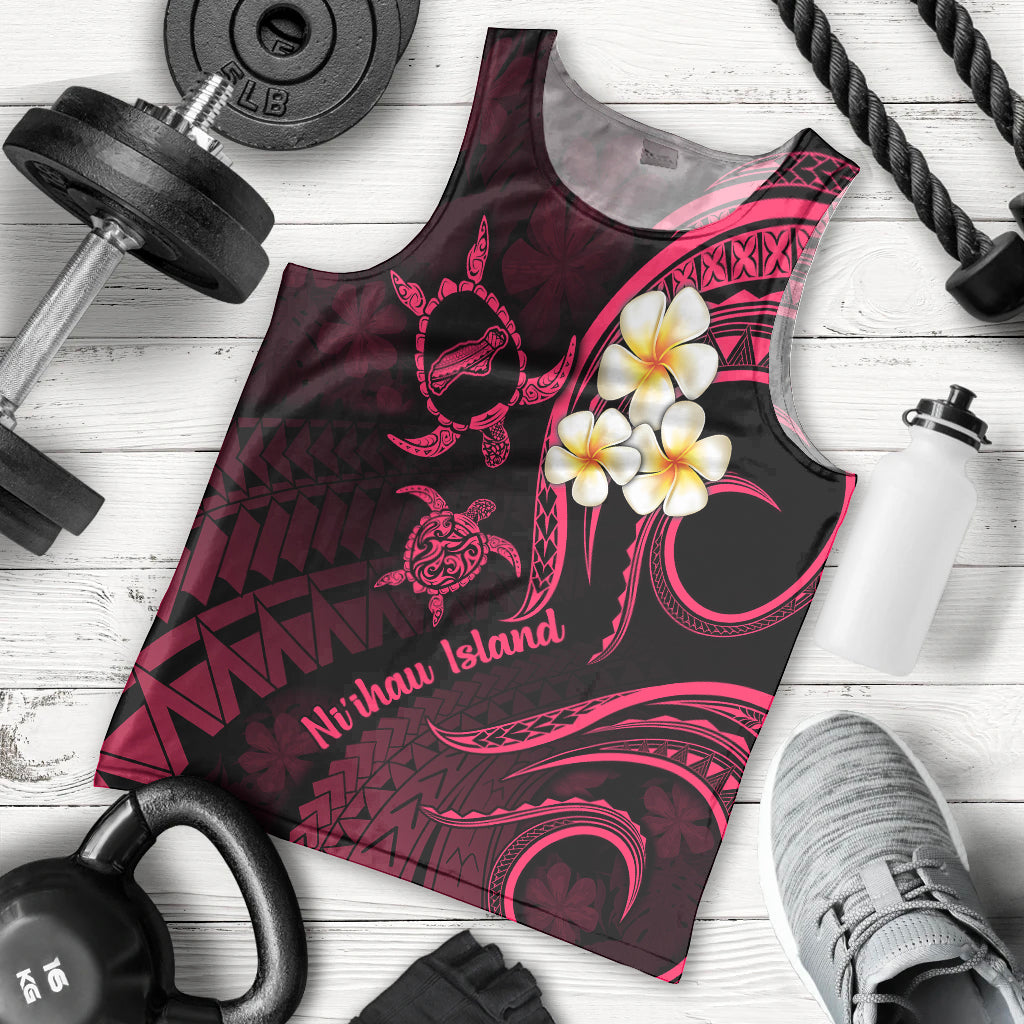 Hawaii Men Tank Top Niihau Islands Polynesian Sunset Plumeria Pink Vibe LT9 Pink - Polynesian Pride