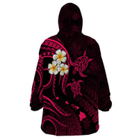Hawaii Wearable Blanket Hoodie Niihau Islands Polynesian Sunset Plumeria Pink Vibe LT9 - Polynesian Pride