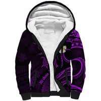 Polynesian Hawaii Sherpa Hoodie Niihau Islands with Pacific Plumeria Purple Vibe LT9 Unisex Purple - Polynesian Pride