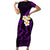 Polynesian Hawaii Short Sleeve Bodycon Dress Niihau Islands with Pacific Plumeria Purple Vibe LT9 Long Dress Purple - Polynesian Pride