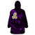 Polynesian Hawaii Wearable Blanket Hoodie Niihau Islands with Pacific Plumeria Purple Vibe LT9 - Polynesian Pride