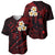 Polynesian Hawaii Baseball Jersey Niihau Islands with Pacific Plumeria Red Vibe LT9 - Polynesian Pride