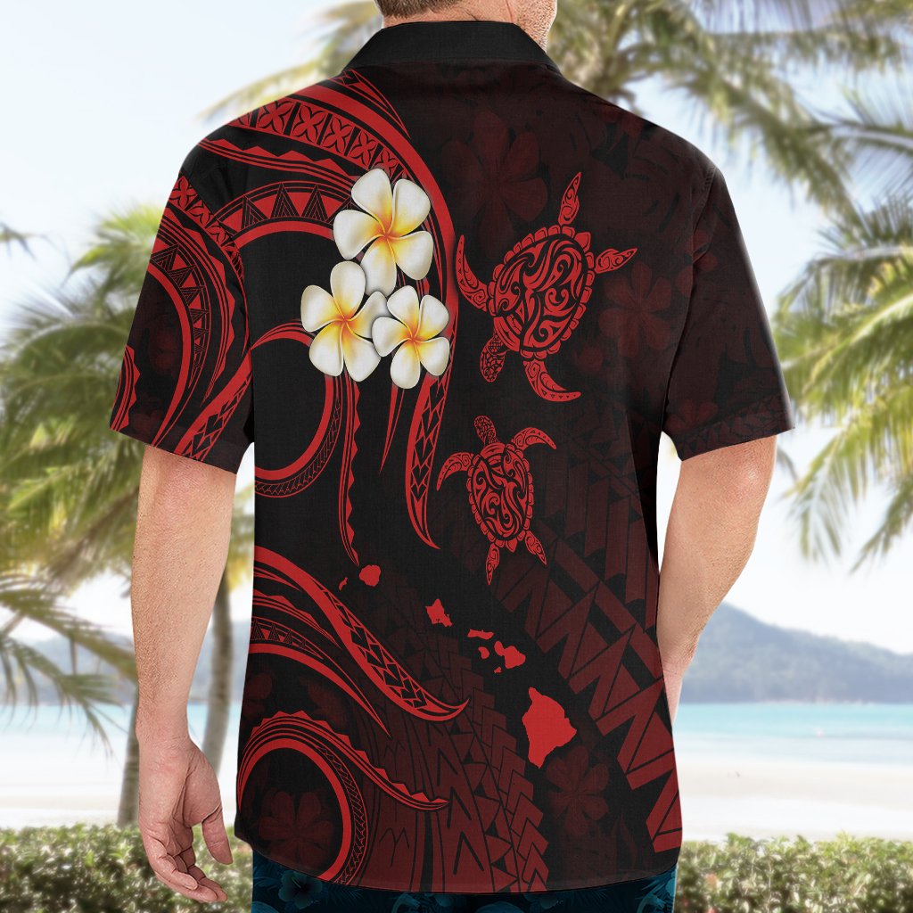 Polynesian Hawaii Hawaiian Shirt Niihau Islands with Pacific Plumeria Red Vibe LT9 - Polynesian Pride