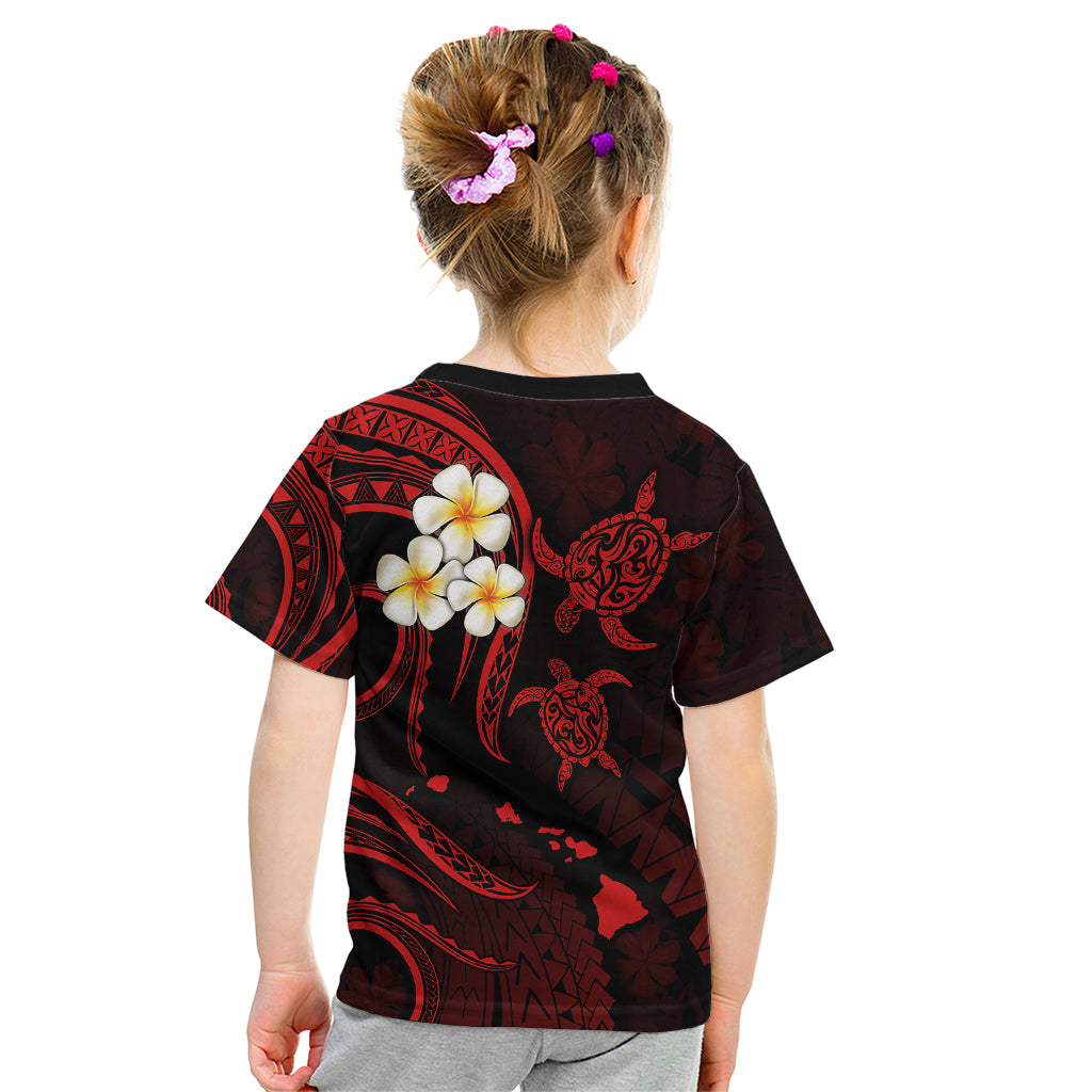 Polynesian Hawaii Kid T Shirt Niihau Islands with Pacific Plumeria Red Vibe LT9 - Polynesian Pride