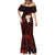 Polynesian Hawaii Mermaid Dress Niihau Islands with Pacific Plumeria Red Vibe LT9 - Polynesian Pride