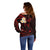 Polynesian Hawaii Off Shoulder Sweater Niihau Islands with Pacific Plumeria Red Vibe LT9 - Polynesian Pride