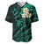 Polynesian Hawaii Baseball Jersey Niihau Islands with Pacific Plumeria Turquoise Vibe LT9 Turquoise - Polynesian Pride